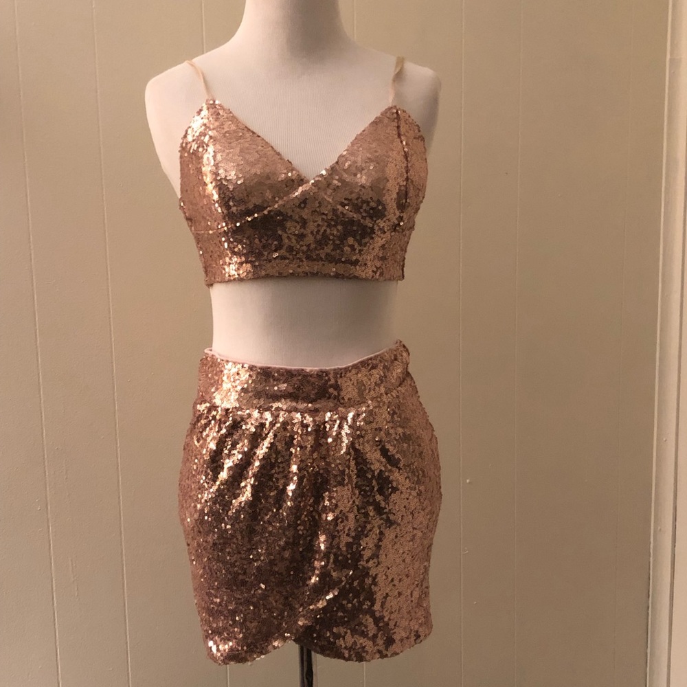 Rose Gold Sequin 2pc